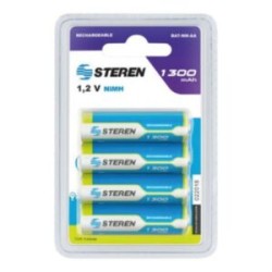 Pilas Recargables Steren «AA» NiMH 1300 mAh Paquete C/4