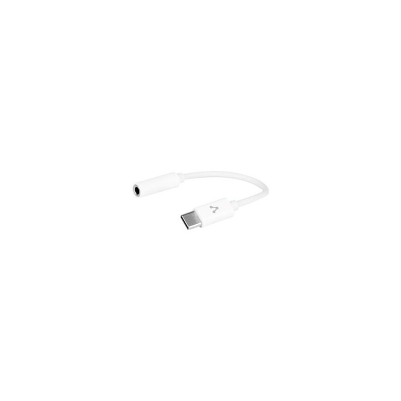 Adaptador Vorago ADP-209 USB Tipo-C a 3.5mm Ligero Audio Stereo Color Blanco