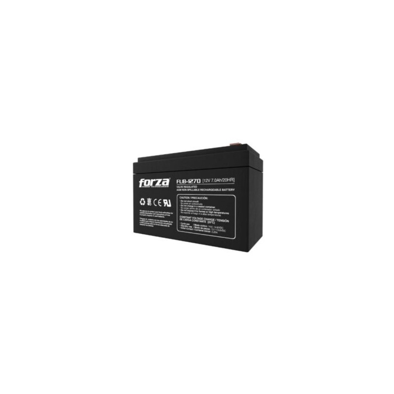 Batería Forza FUB-1270 Sellada de Plomo-Ácido Recargable 12V 7Ah AGM Sin Mantenimiento Negro