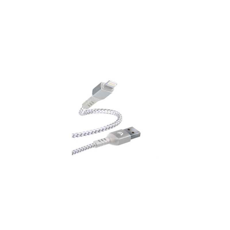 Cable Argomtech Lightning a USB Nylon Trenzado 1.8m Color Blanco