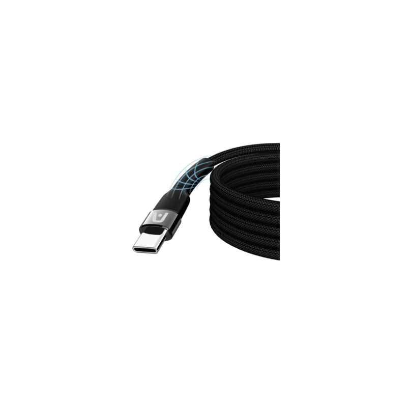 Cable Argomtech Tipo-C a Tipo-C 1.8m 480 Mbps Carcasa ABS con Trenzado de Nailon Carga Ultra Rápida Color Negro