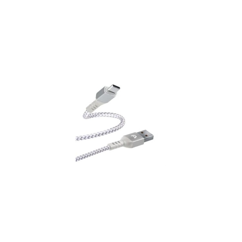 Cable Argomtech Tipo-C a USB 2.0 Nylon Trenzado Dura Form Color Blanco