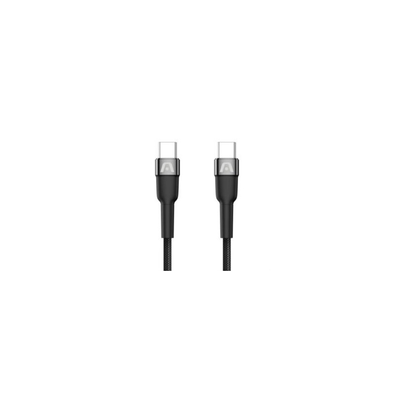Cable Argomtech USB Tipo C 65W Nylon Trenzado Dura Speed 1.8m Color Negro
