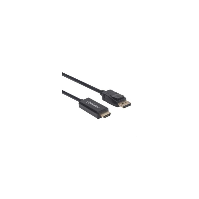 Cable Manhattan DisplayPort/HDMI M-M 1080p3m Color Negro