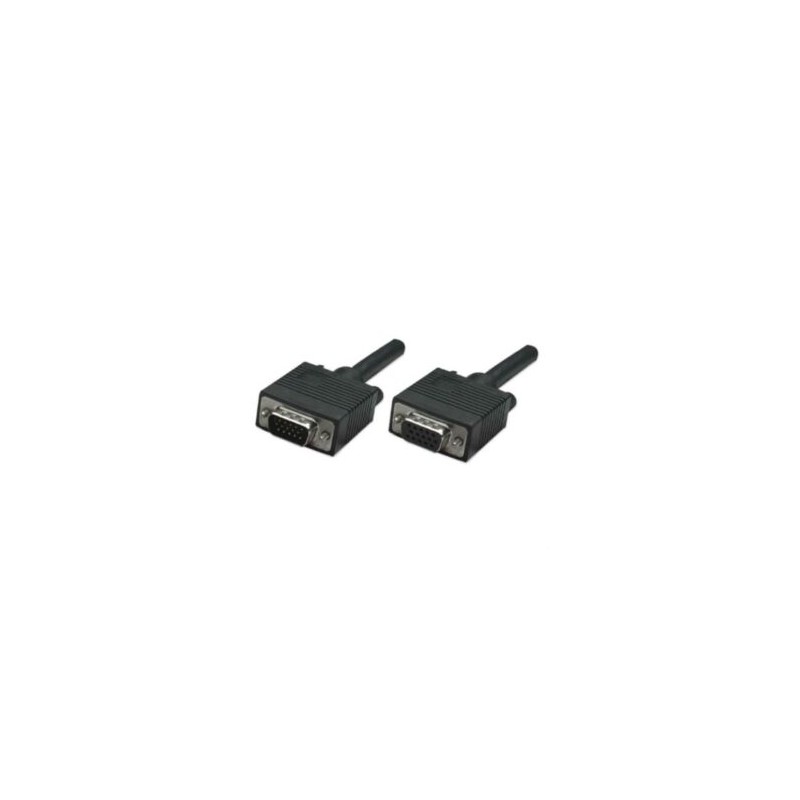 Cable Manhattan Extensión para Monitor SVGA HD15 M-H 1.8m Color Negro