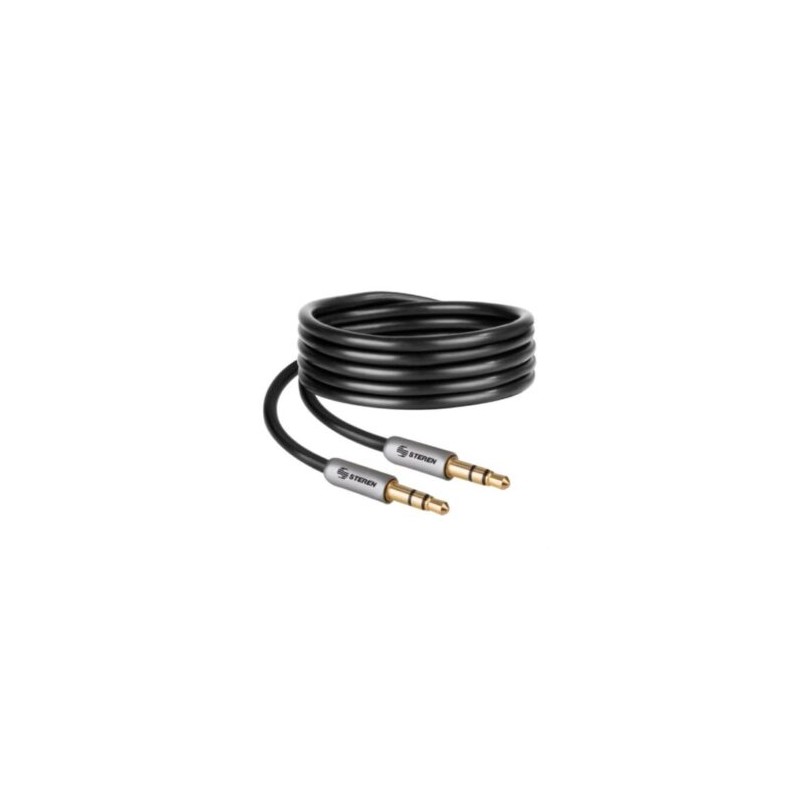 Cable Auxiliar Steren Plug a Plug 3.5mm Ultradelgado Conectores Reforzados 90cm