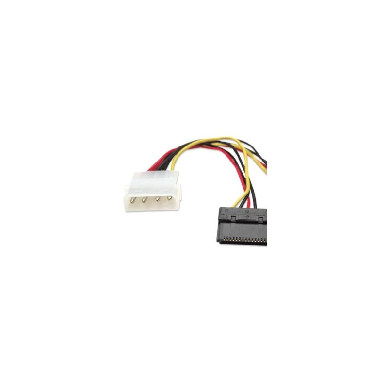 Cable Corriente Manhattan SATA en Y 4 Pines a 2×15 Pines 15cm