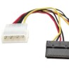 Cable Corriente Manhattan SATA en Y 4 Pines a 2×15 Pines 15cm