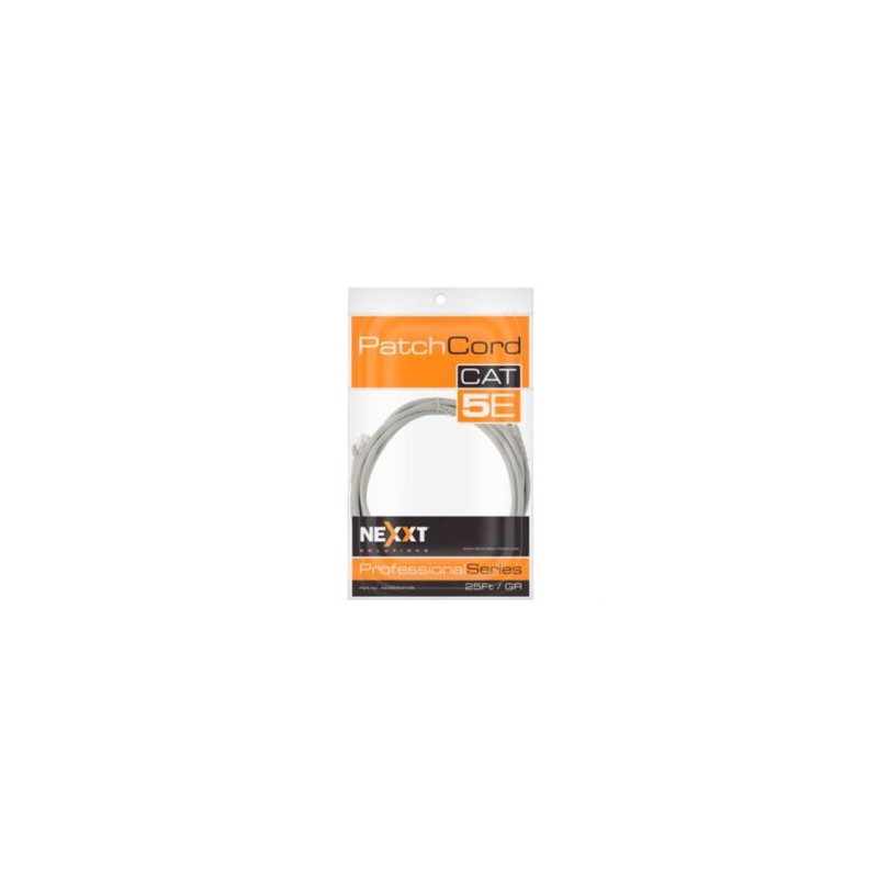 Cable de Conexión Red Nexxt Solutions Cat5e 100 MHz 7.62m 24 AWG Color Gris