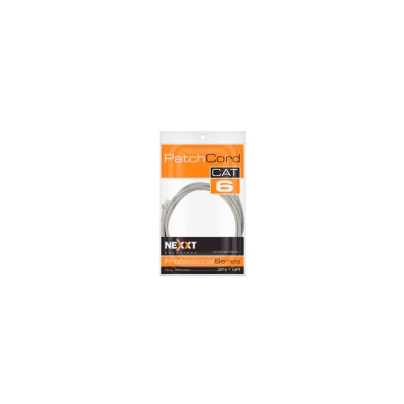 Cable de Conexión Red Nexxt Solutions Cat6 0.91m UTP Multifilar con Revestimiento Tipo CM Color Gris