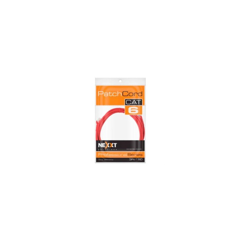 Cable de Conexión Red Nexxt Solutions Cat6 90cm UTP Multifilar con Revestimiento Tipo CM Color Rojo