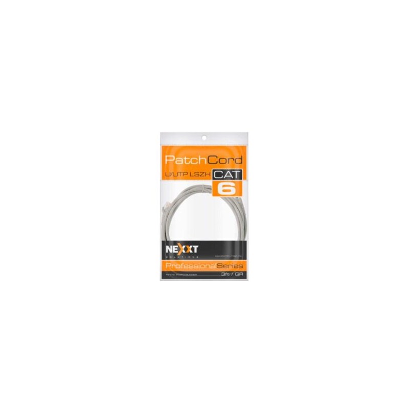 Cable de Conexión Red Nexxt Solutions U/UTP Cat6 90cm LSZH Color Gris