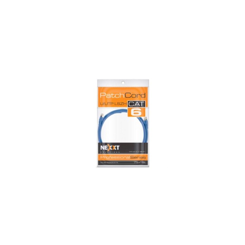 Cable de Conexión Red Nexxt Solutions U/UTP Cat6A 2.10m LSZH Compuesto sin Halogeno de Baja Toxicidad Color Azul