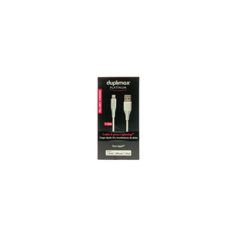 Cable Duplimax Platinum USB-8 Pines 2A 1.5m Nylon Color Blanco