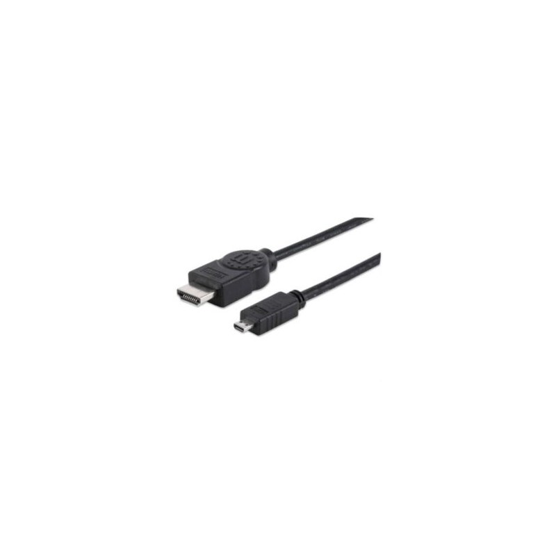 Cable Manhattan HDMI 1.4 M-Micro M Alta Velocidad Canal Ethernet 2m Color Negro