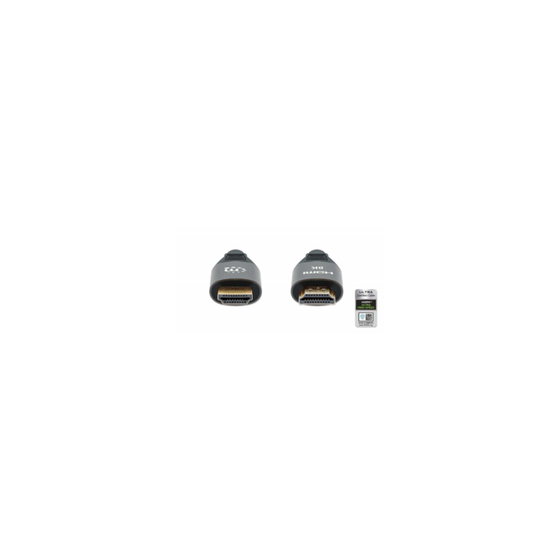 Cable Manhattan HDMI Certificado Ultra Alta Velocidad 8K a 60Hz/4K a 120Hz C/Ethernet 1m Color Negro