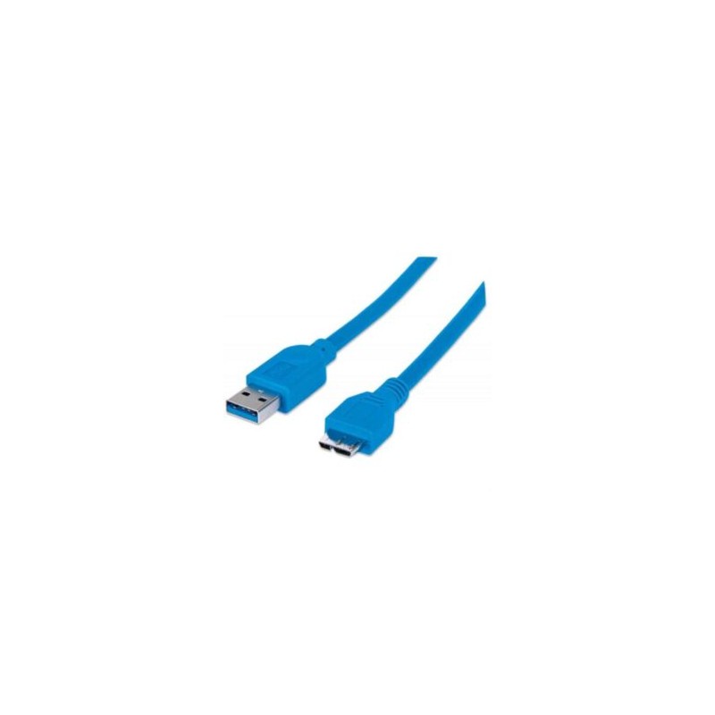 Cable Manhattan USB Micro-B Súper Velocidad 3.2 Gen1 2m Color Azul