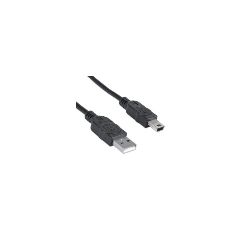 Cable Manhattan USB Mini B Alta Velocidad 2.0 A 1.8m Color Negro