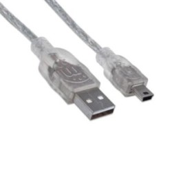 Cable Manhattan USB Mini B Alta Velocidad 2.0 A Mini B 1.8m Color Plata