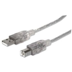 Cable Manhattan USB-B Alta Velocidad 2.0 5m Color Plata