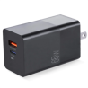 Cargador Argomtech Dual PD 65W PD Tipo-C y USB QC3.0 22W Enchufe Plegable Carga Rápida Color Negro