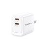 Cargador de Pared Argomtech Dual Rápido 2 x Tipo-C 40W Color Blanco