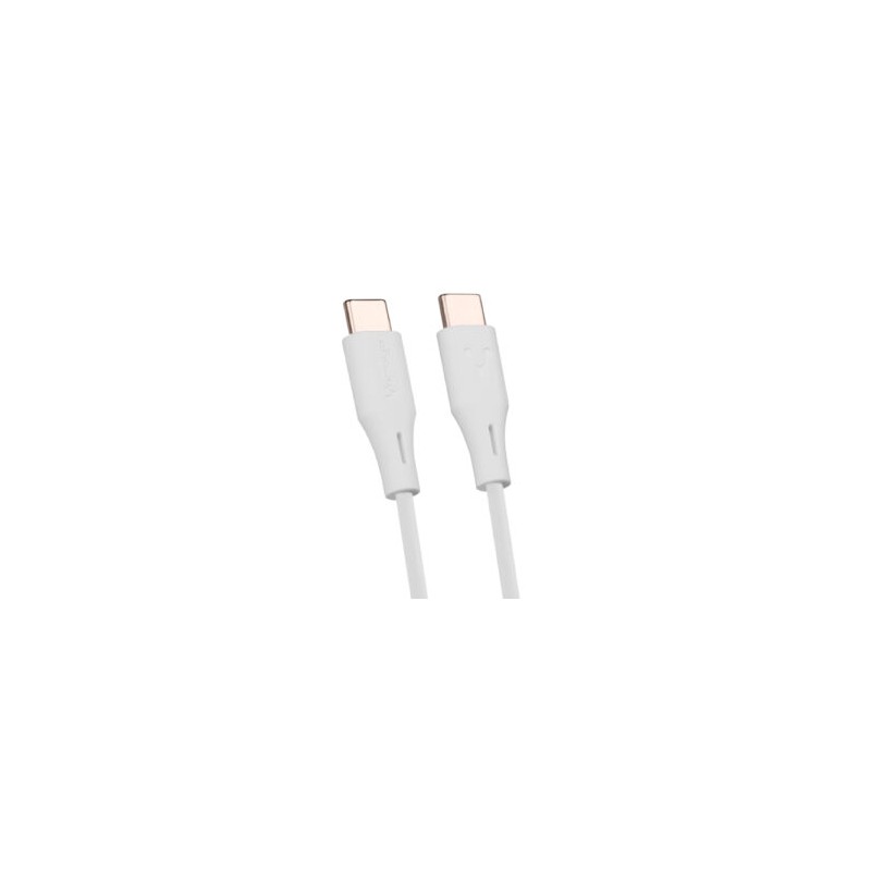 CABLE VORAGO CAB-CC01W USB TIPO C- USB TIPO C 1 METRO CARGA RAPIDA BLANCO