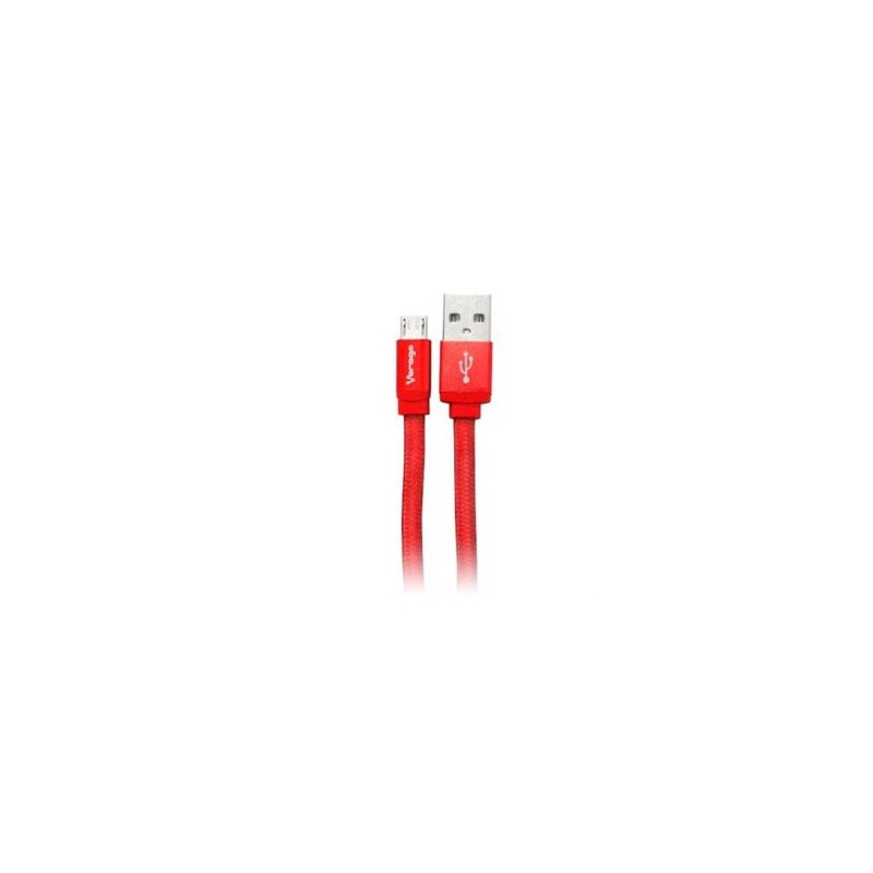CABLE VORAGO USB CAB-113 ROJO USB 2 A MICRO USB 1METROS BOLS