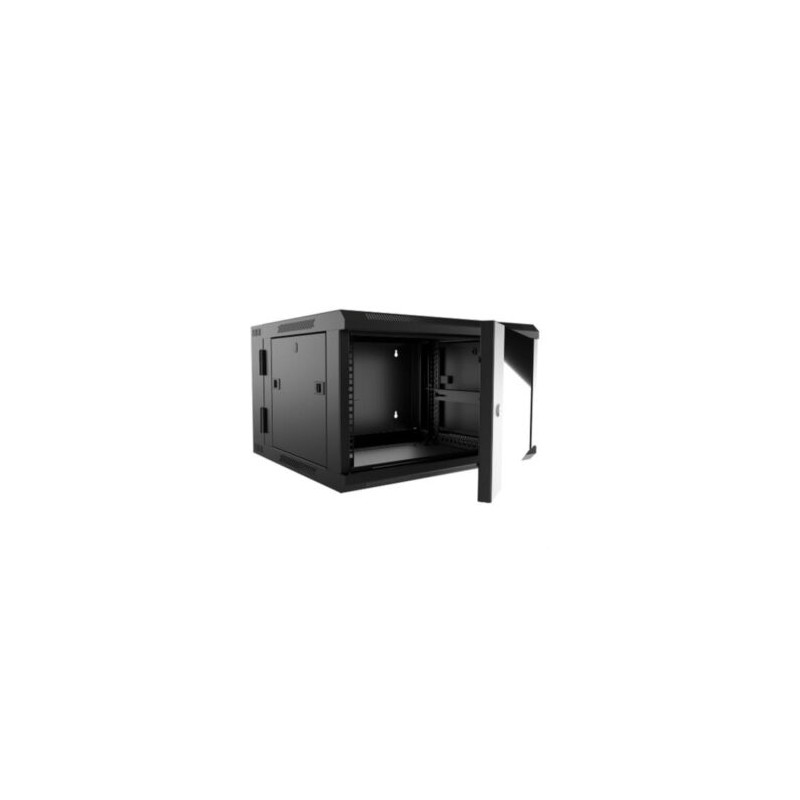 Gabinete de Pared Nexxt Solutions NPC-P12U66B Abitable Ensamblado 12U 600x550mm 2 Ranuras para Ventilador Negro