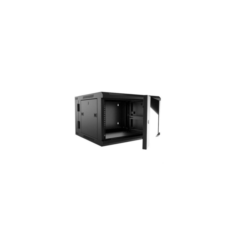 Gabinete de Pared Nexxt Solutions NPC-P15U66B Abatible Ensamblado 15U 600x550mm 2 Ranuras para Ventilador Negro