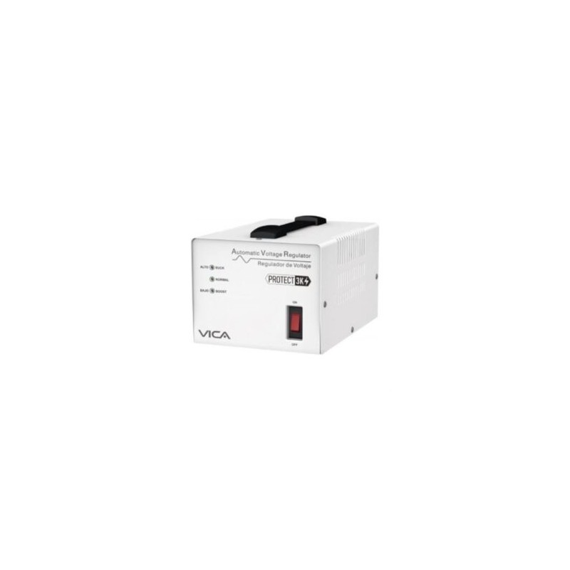 Regulador Vica Protect 3K 3000VA/1800W 4 Contactos para Línea Blanca Impresión LED Indicadores 3 Años Garantía