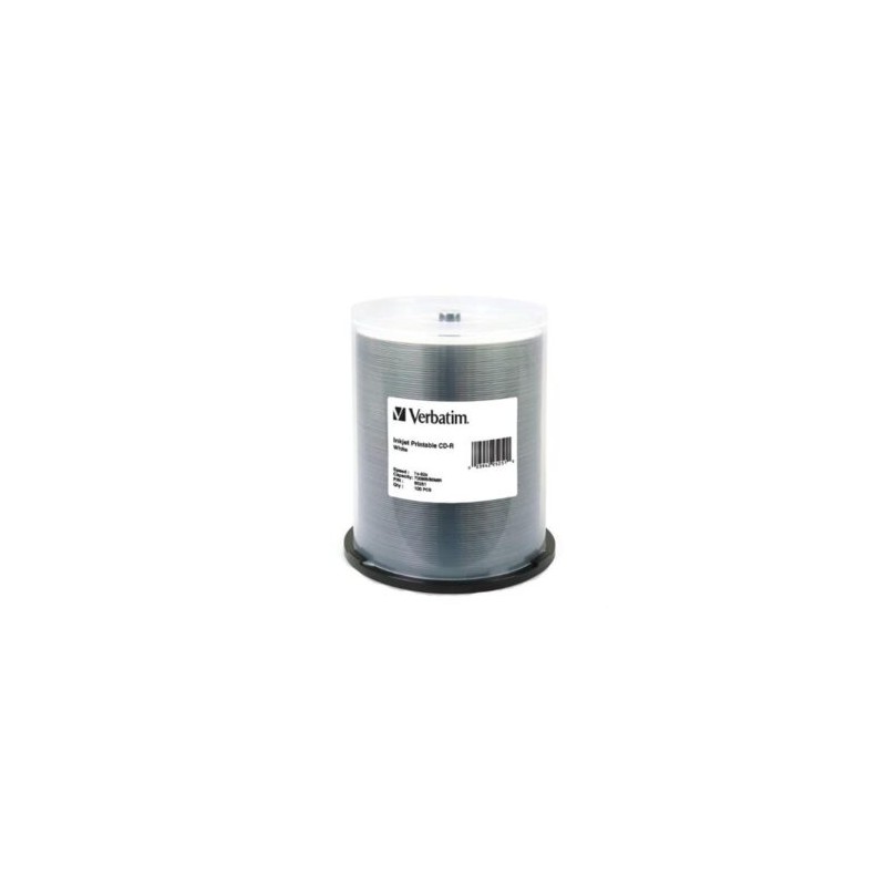Disco VERBATIM CD-R  52X 80MIN 700MB Blanco Imprimible C/100