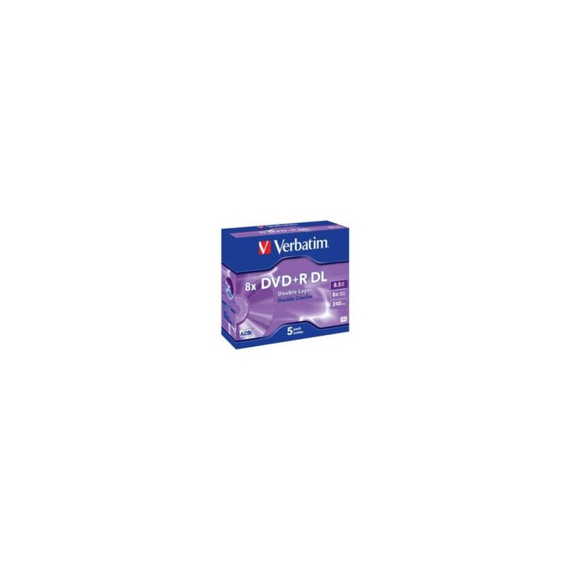 DVD+R Verbatim DL 8.5GB 8X Caja C/5 Pzas