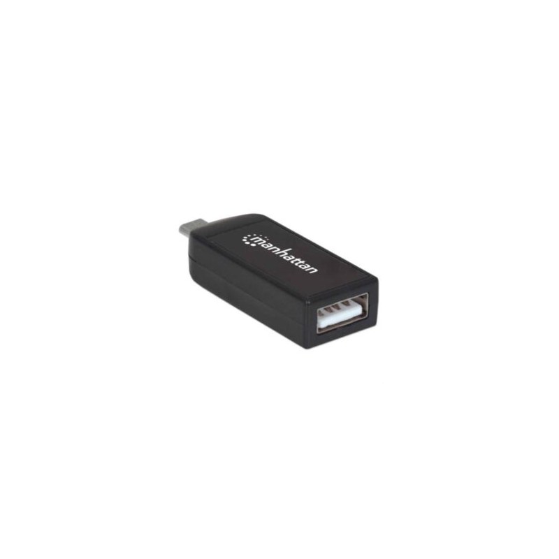 Lector de Tarjetas Manhattan OTG 24 en 1 con Puerto USB 2.0 Color Negro