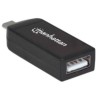 Lector de Tarjetas Manhattan OTG 24 en 1 con Puerto USB 2.0 Color Negro