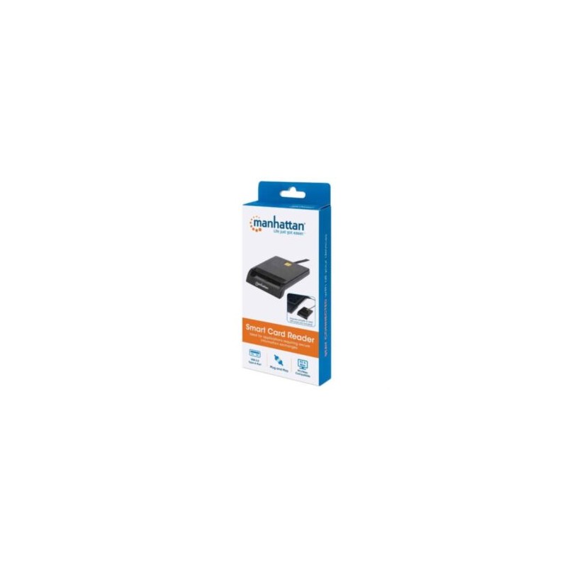Lector Tarjetas Manhattan Inteligente USB por Contacto Externo Color Negro