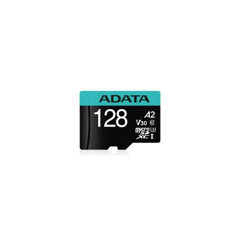 Memoria MicroSD Adata Premier Pro SDHC 128GB UHS-I U3 V30S U3 A2 Color Negro-Aqua