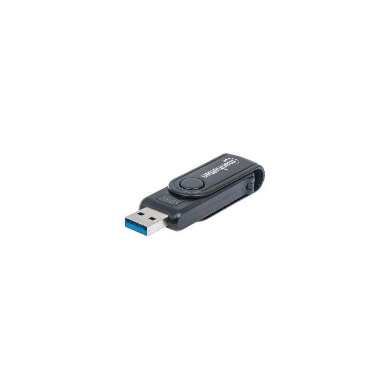 Mini Lector Manhattan Grabador Externo de Tarjetas USB 3.0 Súper Velocidad 24 en 1 Portátil