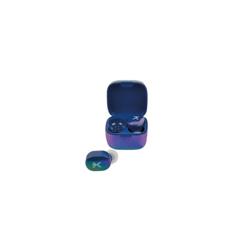 Audífonos Inalámbricos Perfect Choice TWS Brillantes Alcance de 10m Bluetooth Azul