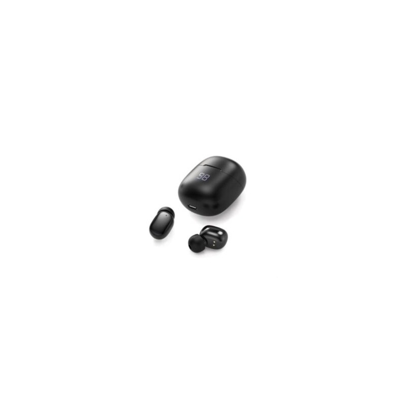 Audifonos Argomtech Inalámbricos Skeipods E66 Control Táctil Pantalla LED Resistente al Agua Color Negro