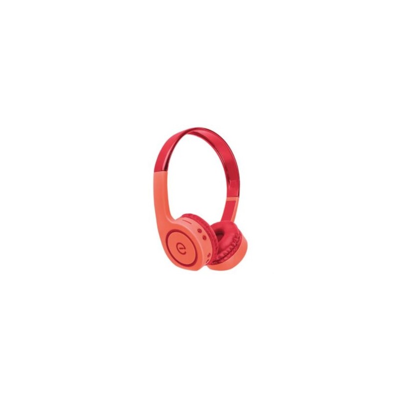 Audífonos Perfect Choice Easy Line On-Ear Bluetooth Radio FM Lector Tarjeta MicroSD Color Coral