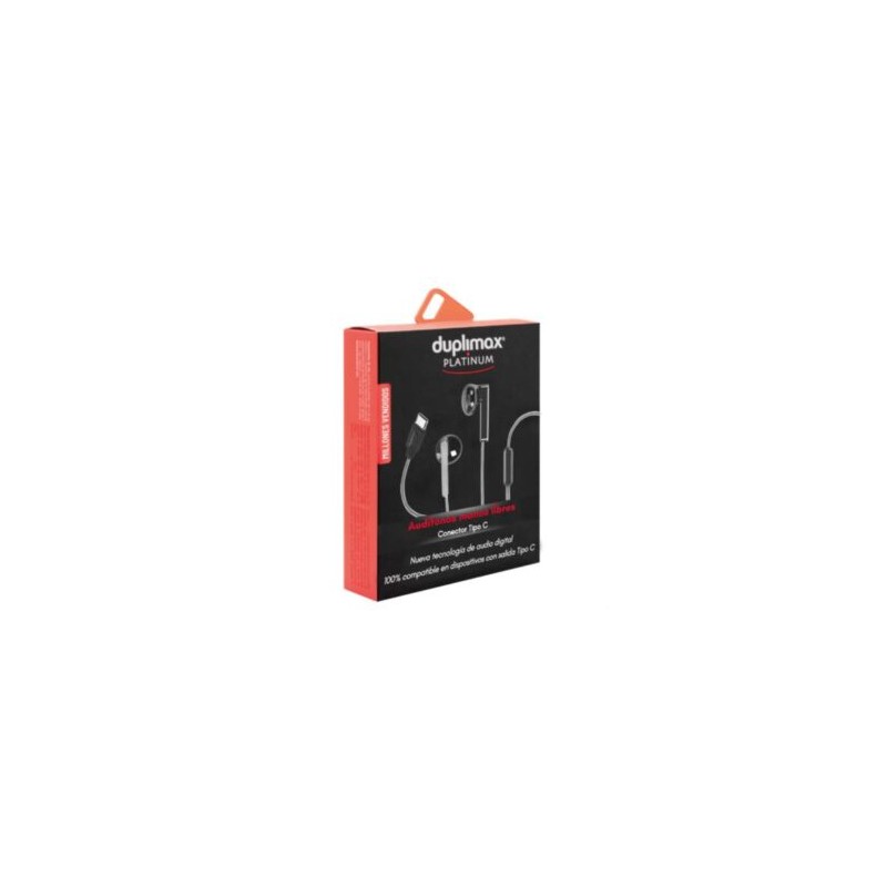 Audífonos Duplimax Platinum Manos Libres Conector Tipo C Color Negro Con Plata