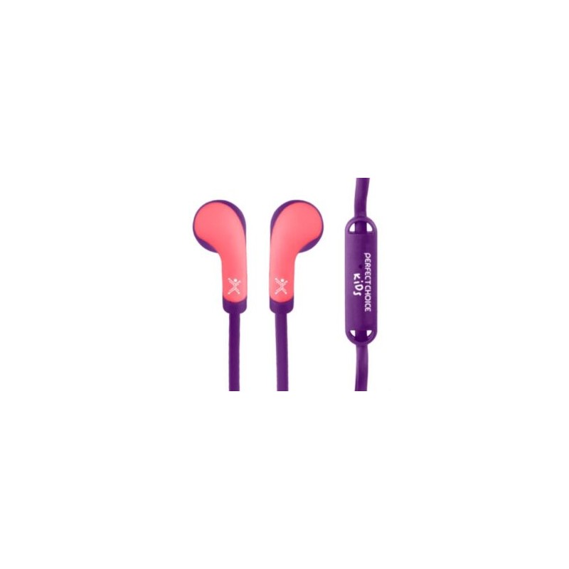 Audífonos Perfect Choice In-Ear Alámbricos 3.5mm con Estuche Bubble Gum Color Rosa-Morado