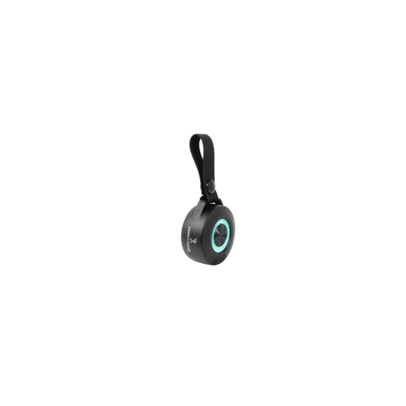 Bocina Perfect Choice Handy Portátil Inalámbrica Batería Recargable Luz RGB Color Negro