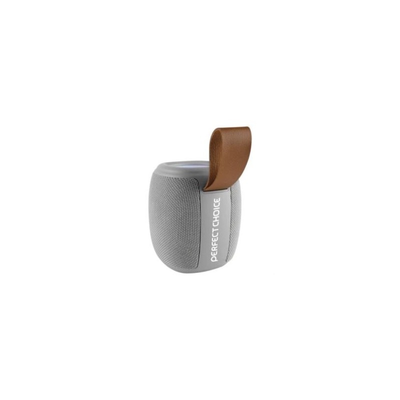 Bocina Perfect Choice Novel Drum Inalámbrica Bluetooth TWS RGB Color Gris