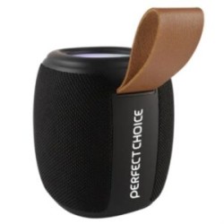 Bocina Perfect Choice Novel Drum Inalámbrica Bluetooth TWS RGB Color Negro