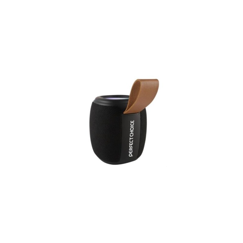 Bocina Perfect Choice Novel Drum Inalámbrica Bluetooth TWS RGB Color Negro