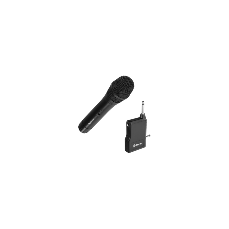 Micrófono Steren Inalámbrico con Receptor Multiconexión Color Negro