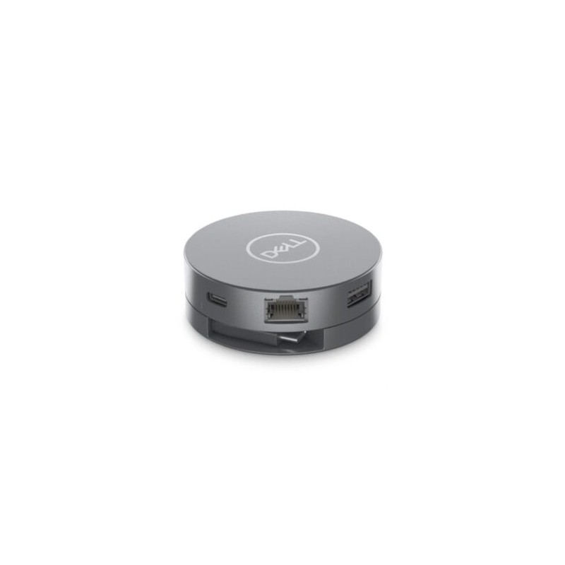 Adaptador Dell  6 en 1 USB-C USB/HDMI/DP/RJ45 8W Color Plata