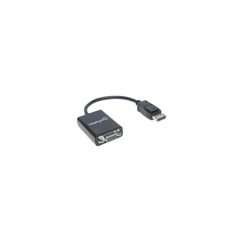 Adaptador Manhattan DisplayPort M a VGA H 15cm Activo Color Negro